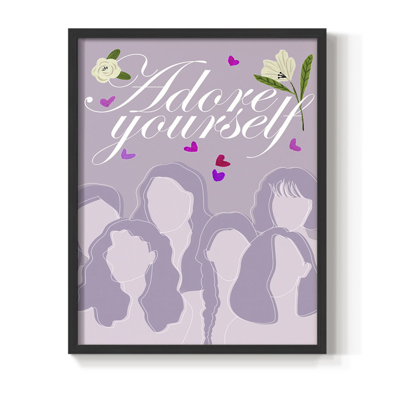«Happy Galentine's Day», reproduction encadrée - bois massif, Noir, H 10 po x l 8 po