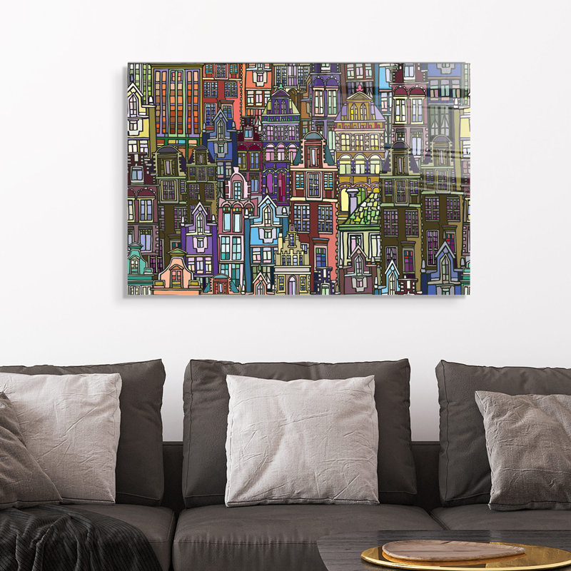 Superbe peinture murale en verre trempé 27,6 po x 39,4 po | 100% verre trempé, épaisseur: 0,16 pouce | Décoration élégante pour le salon ou le bureau, durable et facile à nettoyer, idée de cadeau parfaite