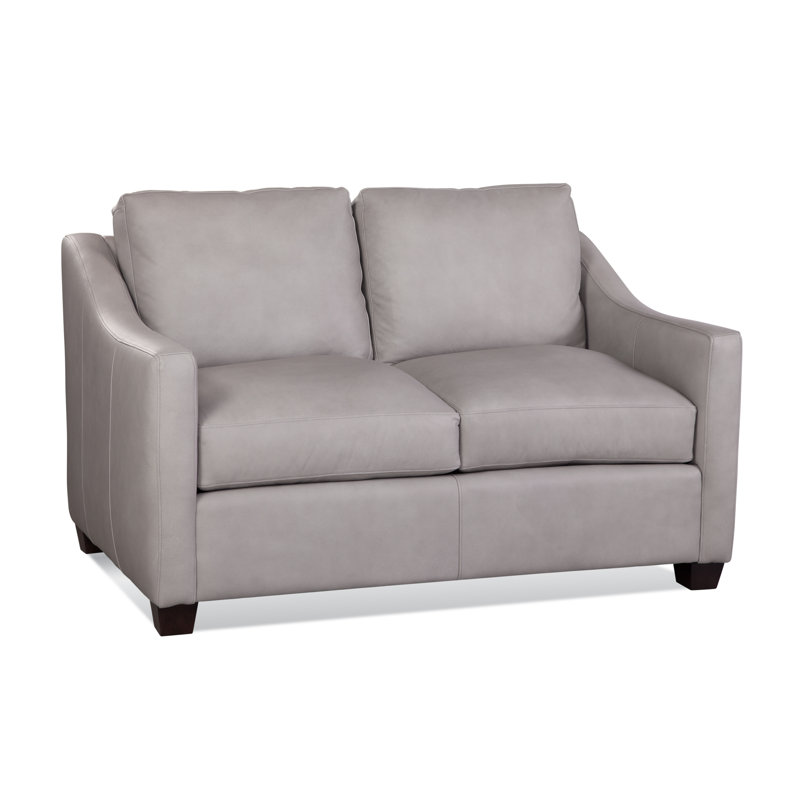 Oliver Leather Loveseat, Luxtan White, Java