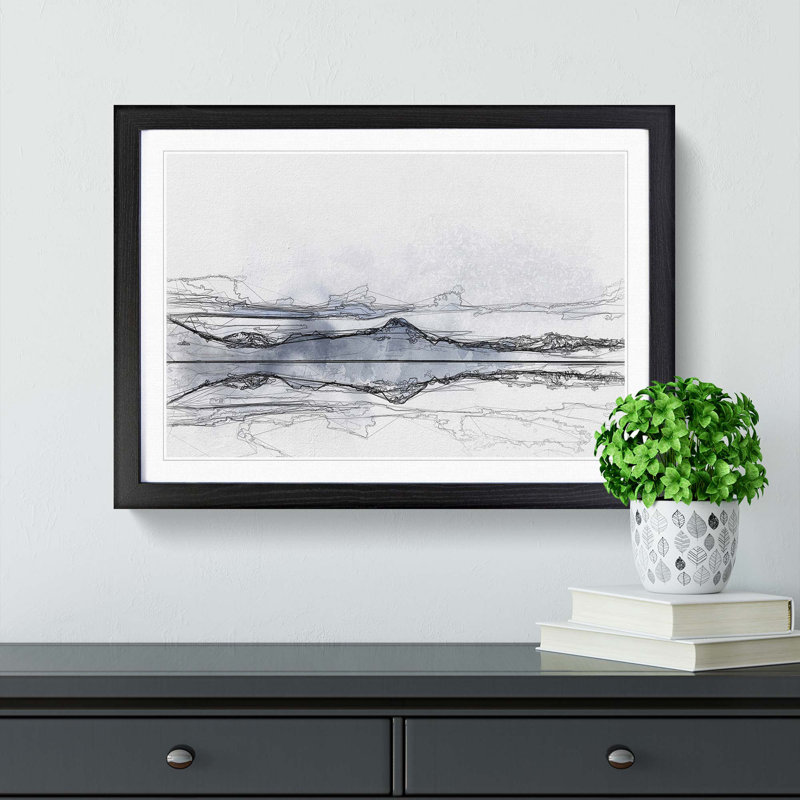 The Twin Lakes in Colorado in Abstract - Picture Frame Graphic Art Print, 40cm H x 60cm W x 2cm D, Black
