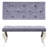 Genuta Grey Velvet Bench with Metal Legs-137548309