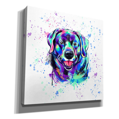 «Colorful Watercolor Labrador Retriever 2» par Furbaby Affiliates, art mural sur toile
