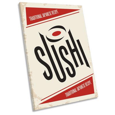 Sushi Japanese Retro Kitchen - Wrapped Canvas Print