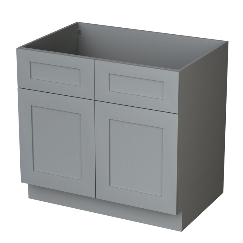 33 In. W X 24 In. D X 34.5 In. H Assembled Base Kitchen Cabinet With 2 Doors  In White