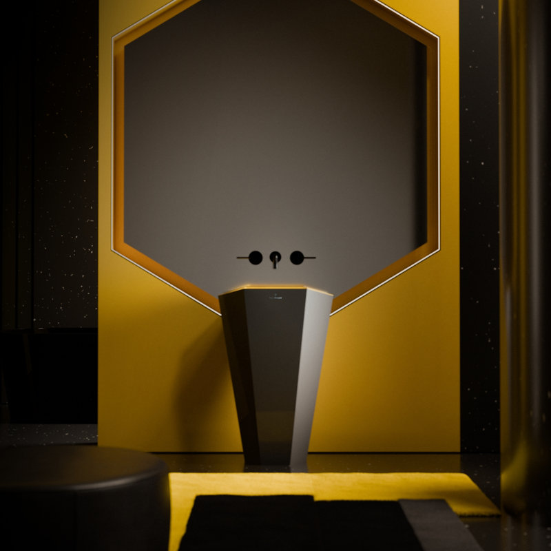 Mirage by Tonino Lamborghini Freestanding Sink, Black Matt