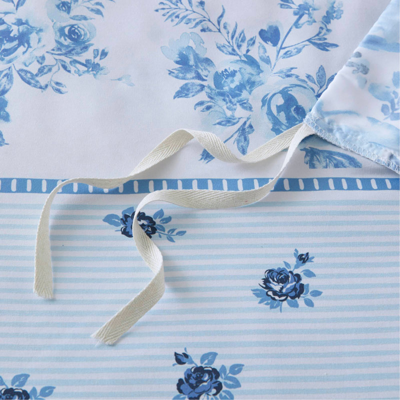 Ensemble de housse de couette à rayures florales