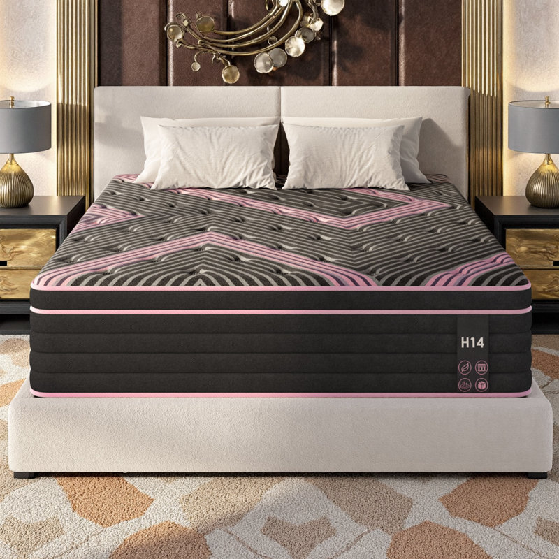 Medium Firm 10/12/14" Hybrid Mattress, Individually Pocketed Springs & Cooling Foam for Motion Isolation, Pressure Relief, CertiPUR-US Certified - Twin, Queen, King Size