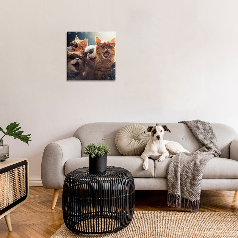 «Happy Cats Singing» par Jim Baldwin, H 24 po x l 24 po