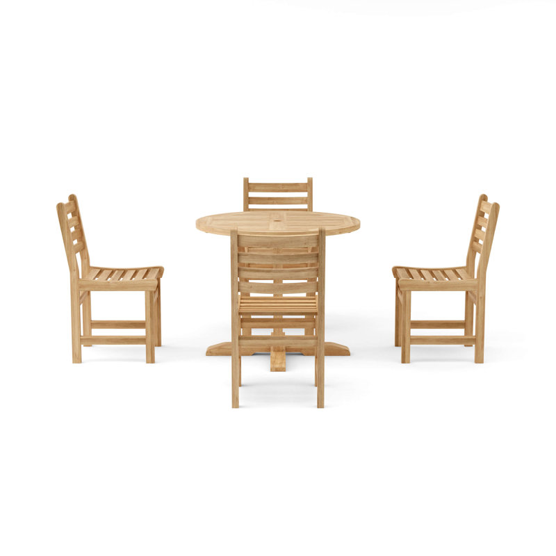 Dessouses Outdoor 5 - Piece Teak Dining Set