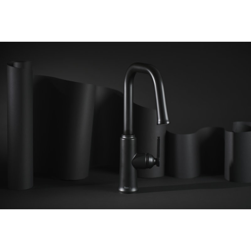 Robinet de cuisine rétractable avec bec en U Trattoria, Noir