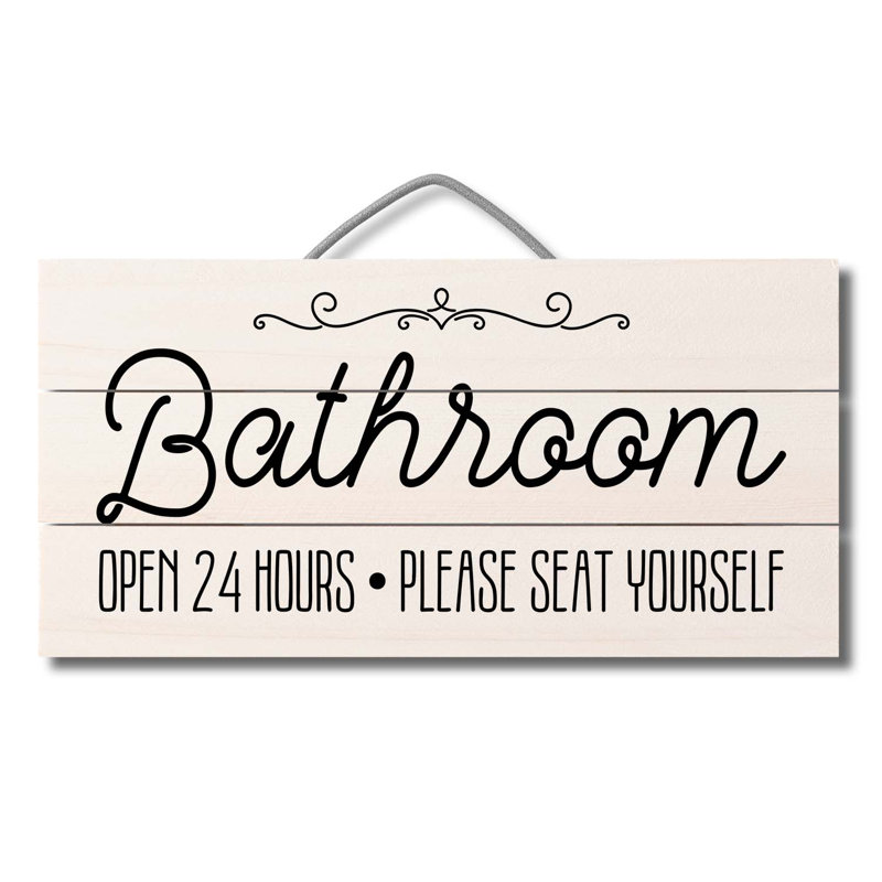 Highland Home Seat Yourself Humorous Hanging Wood Wall Sign