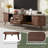 Mid-century Modern Tv Stand For 80 Inch Tvs, Dark Brown Entertainment Center With Storage, 70.8 X 15.5 X 18.1 Inches