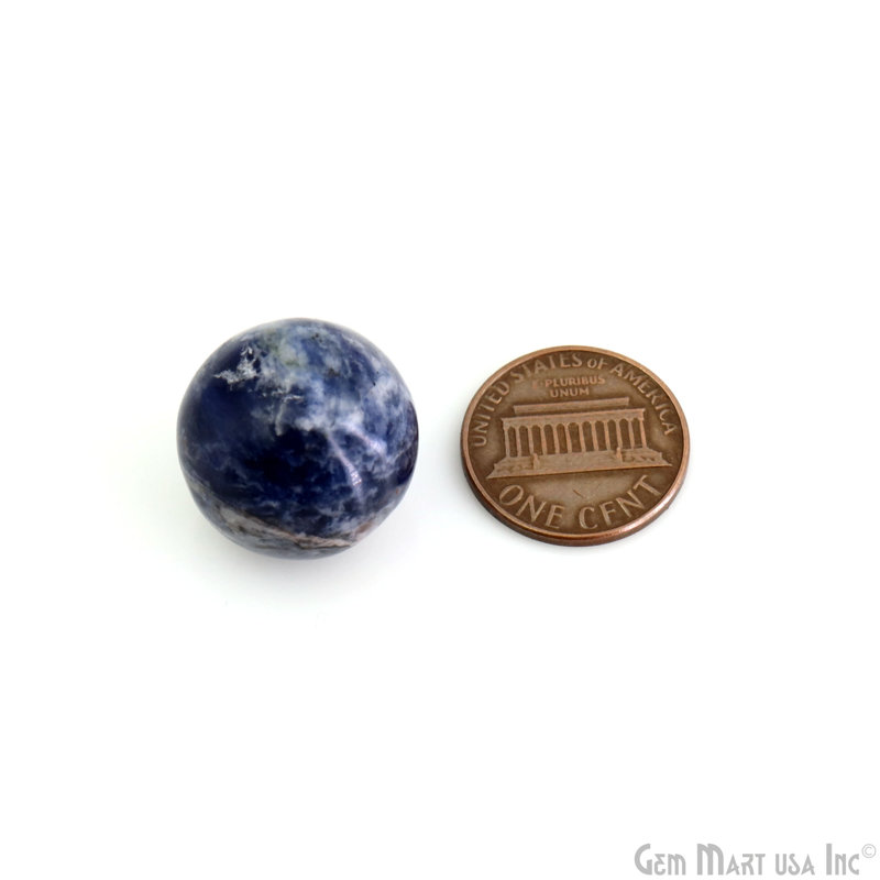 Natural Polished Gemstone Sphere, Decorative Accent, Smooth Ball Home Decor, 15-25mm, Sodalite