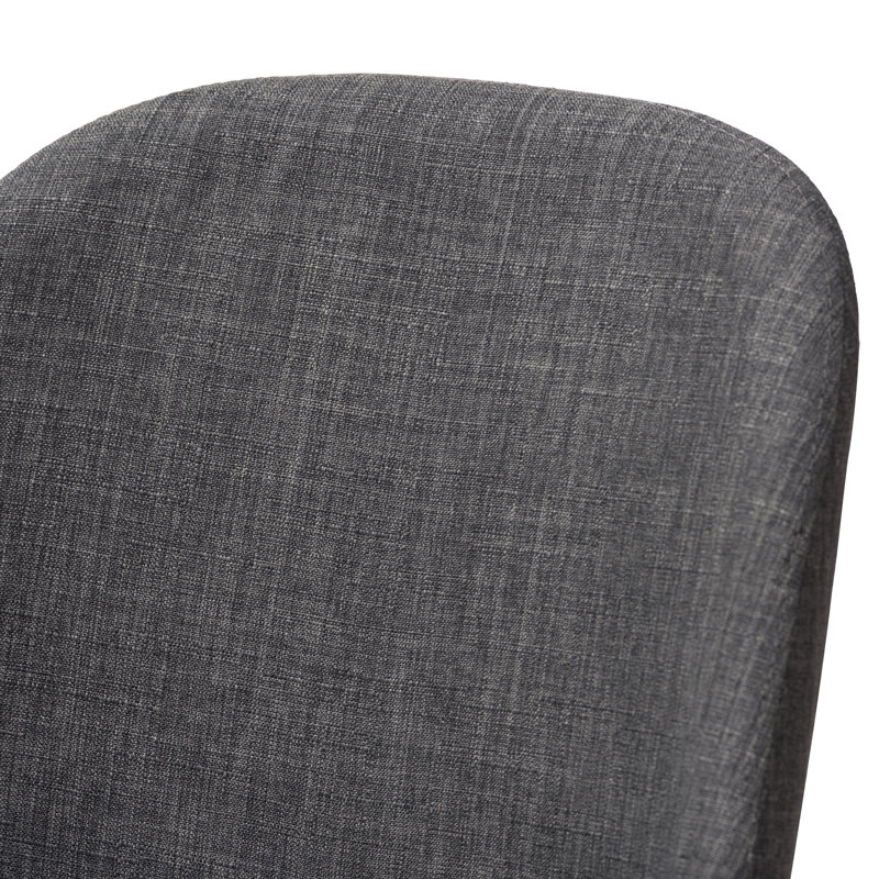 Chaise d'appoint rembourrée en bois massif Conde, Gris foncé