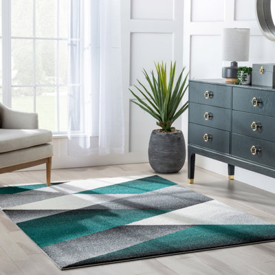 Leona Geometric Synthetic Area Rug