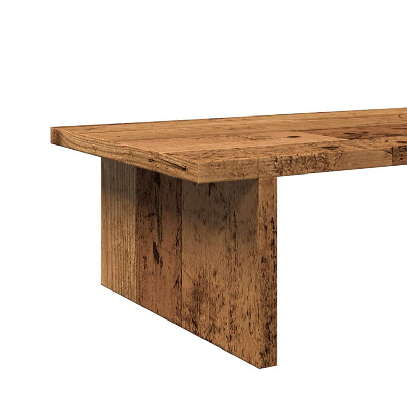 Shiyu Manufactured Wood Monitor Stand, Old Wood, 15cm H x 100cm W x 27cm D