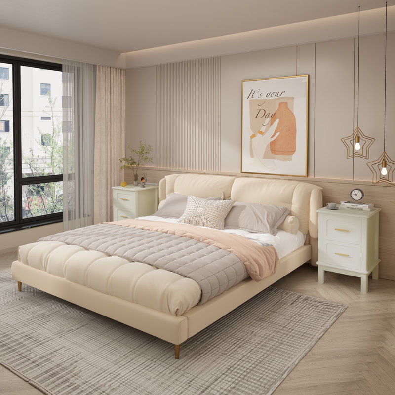 Spacious Storage Nightstand, Mdf Construction, Modern Style, Bedroom & Living Room