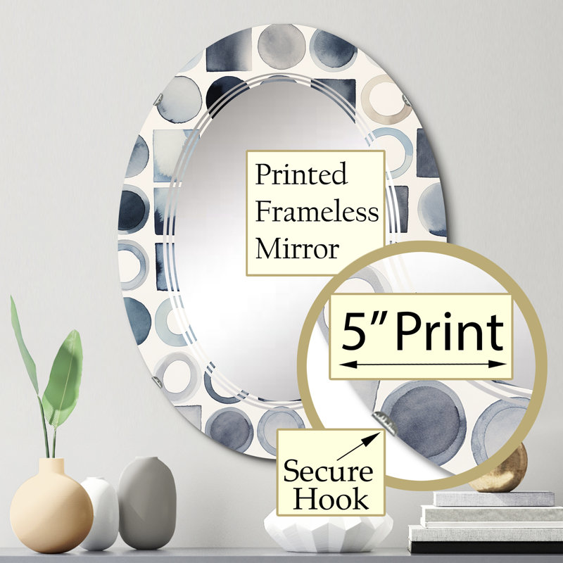 Liliosa - Miroir mural moderne ovale, 30 po x 20 po
