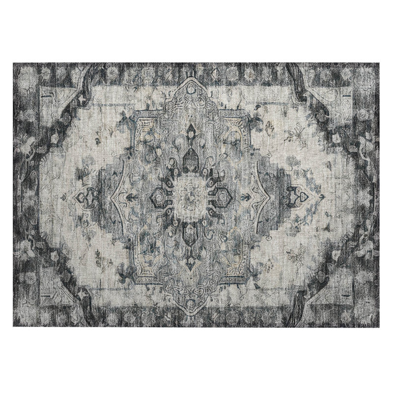 Machine Washable Indoor/Outdoor Chantille ACN2875 Global Rug, 1'8" x 2'6", Gray