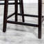 Tabouret de comptoir 24 po, siège en cuir noir - Tabouret empilable-1265224088-1265224091
