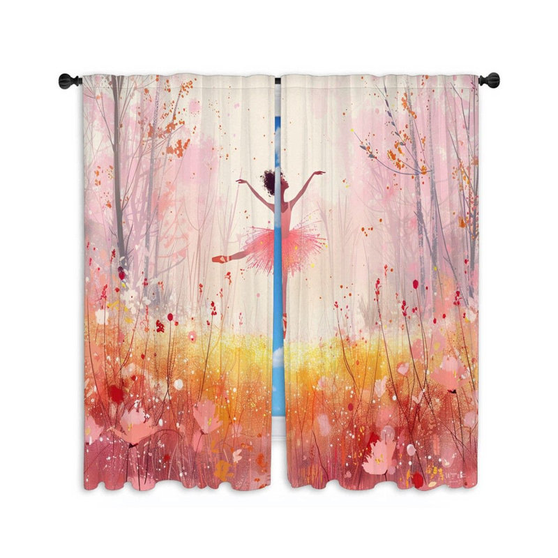 Rideaux Ballerina Performing Arts Graceful Dance Drapes - 2 panneaux, L 20 po x L 63 po