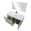 Meuble-lavabo rustique en acacia 48 po X P 20 po , Comptoir en quartz blanc, ensemble de robinets en métal Miroir-118024600
