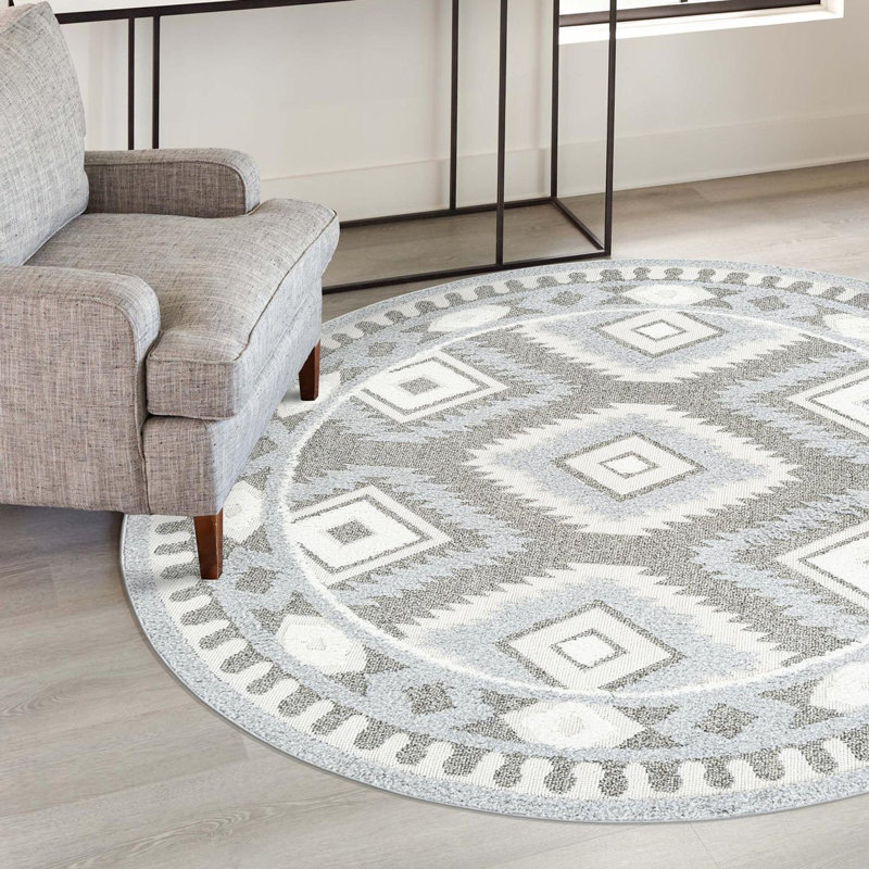 Jerris Geometric Indoor Rug, Round 5'3"