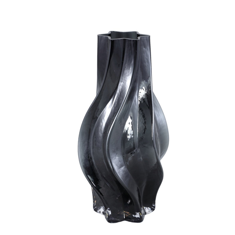 Charleus Glass Table Vase, Brown, 32cm H x 17cm W x 17cm D