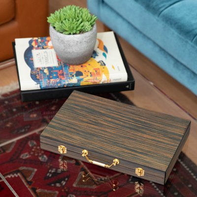 Trinx 10'' L Solid Wood Backgammon Game Set