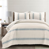 Gilroy Farmhouse / Country Cotton Striped Quilt Set
