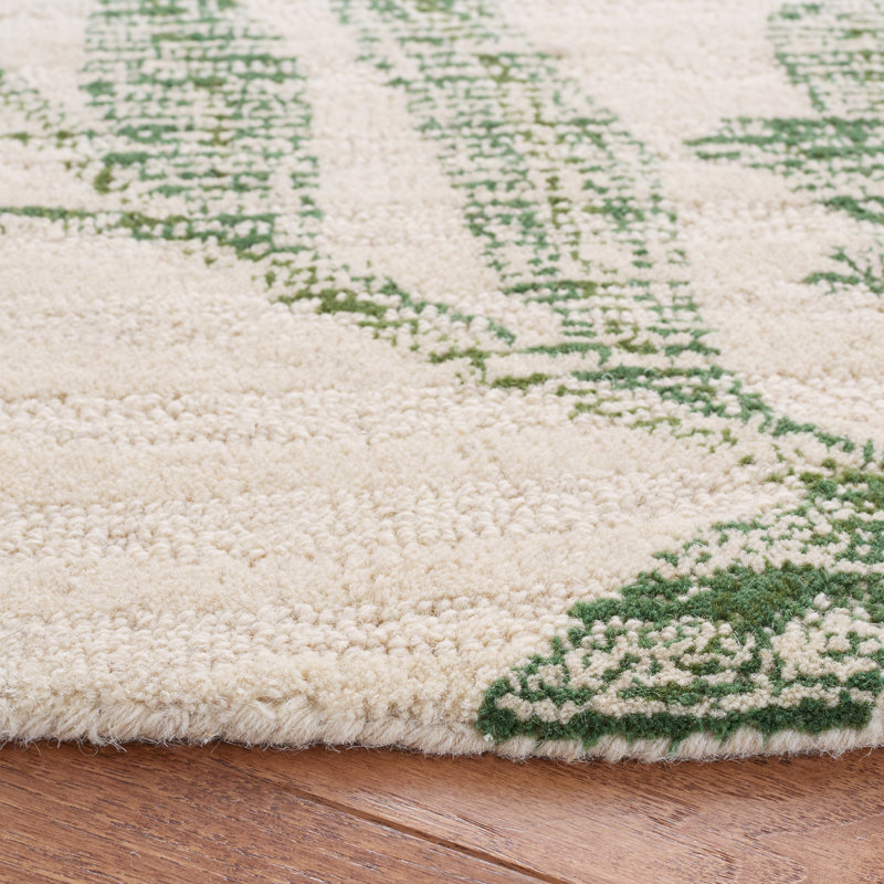 Shona Hand Tufted Wool Floral Rug, Round 6'