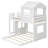 Twin Over Full Bunk Bed with Playhouse Design, Farmhouse Style, Ladder and Guardrails