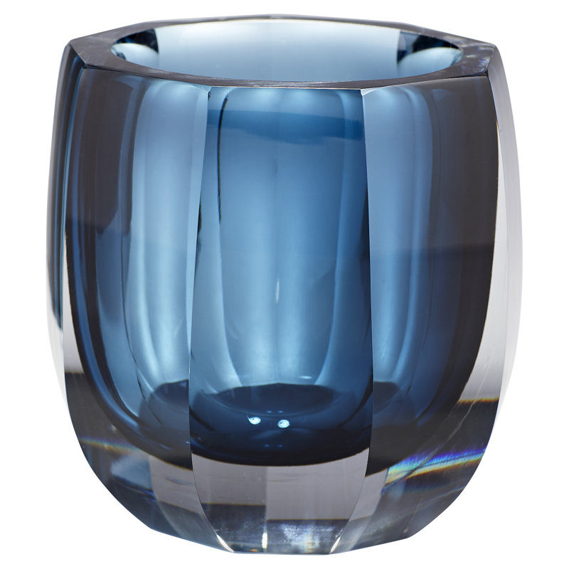 Azure Glass Table Vase, 5" H x 5" W x 5" D