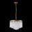 5 - Light Modern Tiered Alabaster Clouded Glass Drum Chandelier