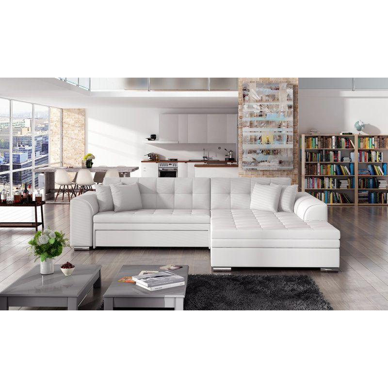 Abdulrehman 3 Seater Faux Leather Sofa Bed