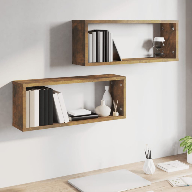 Losey 2 Piece Square, 60 x 15 x 23 Cm, Smoked Oak