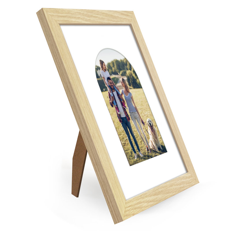 Cadre photo avec tapis en forme d'arche - Idéal pour toute pièce, salon, dortoir, Natural Oak, 8" x 10"