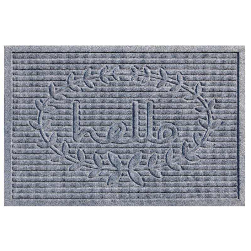 Barreto Non-Slip Doormat, Rectangle 3' x 5', Gray