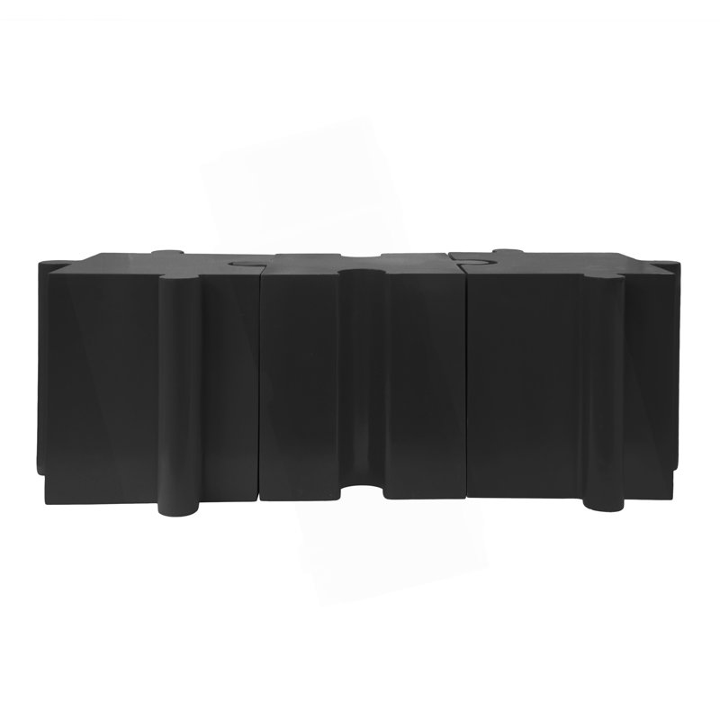 Ensemble de 3 tables de casse-tête artistiques, tables d'appoint modulaires à emboîtement (2 convexes et 1 concave), Noir