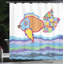 Ensemble de rideau de douche poisson + crochets-44333056