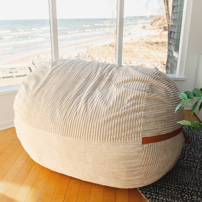 Fauteuil à billes géant en mousse Big Joe Fuf, H 39 po x l 62,5 po x P 49 po, Polyester vanille latté