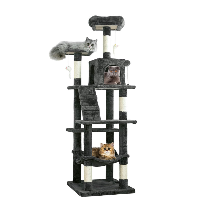 Arbre à chat 63,8 po Eethan, Gris foncé