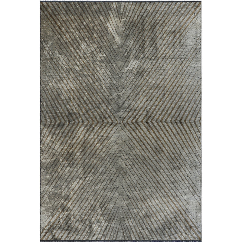 Rapture Machine Woven Cotton Chevron Area Rug in Brown, Rectangle 7'10" x 11'2"