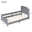 Upholstered Daybed with Classic Stripe Shaped Headboard-8961840
