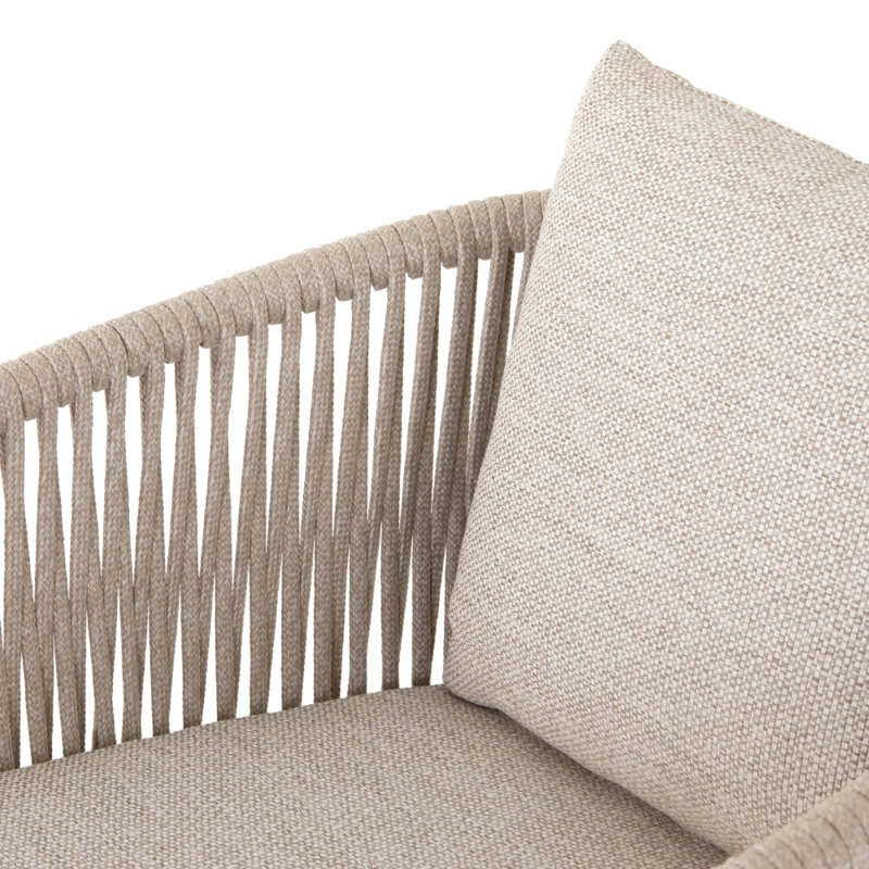 Porto Outdoor Dining Armchair, Faye Sand, White