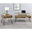 Golden Oak And Black Square End Table