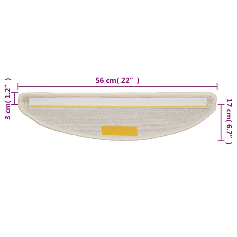 Carpet Stair Treads White 56x17x3 cm