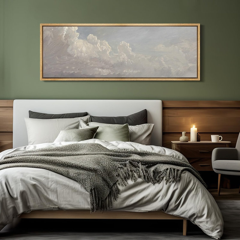 «Billowing Clouds Classic Sky Nature Landscape», reproduction d'art sur toile, H 20 po x l 60 po, Naturel
