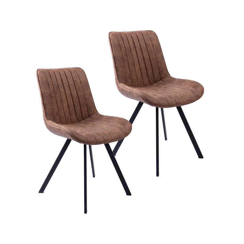 Gracija 18.52'' H Upholstered Side Chair, Dark Brown