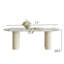 Table de salle à manger moderne 71 "ovale en faux marbre 4-6 personnes, double colonne romaine, pieds blancs, table de cuisine minimaliste moderne pour salle à manger-353320131-356149421-338527379